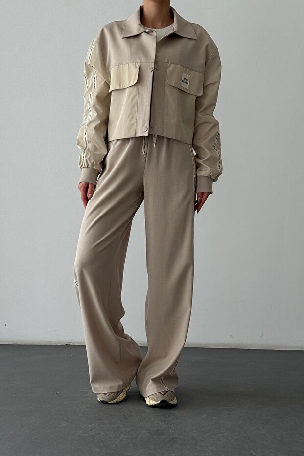 Quzu 25K0510082 Fabric Matchli Label Detailed Jacket