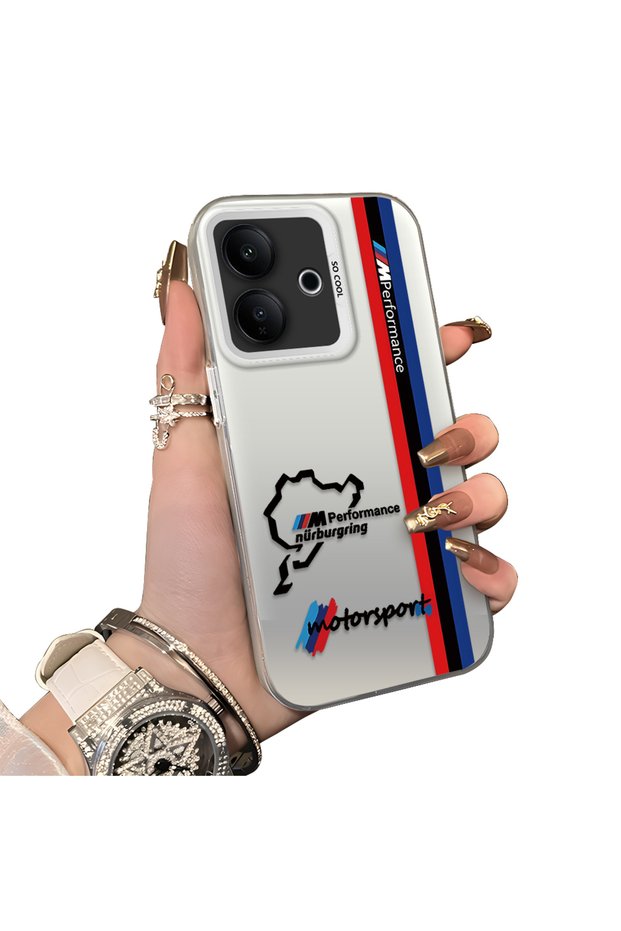 Vivo V60 Lite 5g Compatible Silicone Edge Hard Back Anti-Fall Phone Case Cover Bmw Patterned