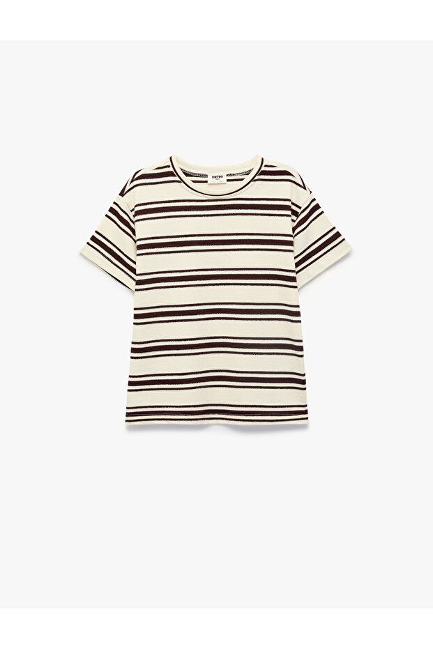 Crew Neck Short Sleeve Striped Oversize T-Shirt