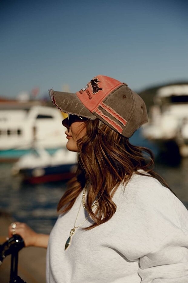 Şpk062 Vintage Detailed Text Embroidered Antique Hat