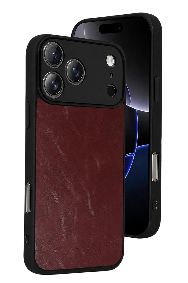 Gldisptm iPhone 17 Pro Max Aras Leather Cover (171046) - Burgundy