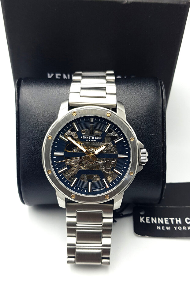 Men's Automatic skeleton watch Silver and Blue KCWGL2232706|| 42MM