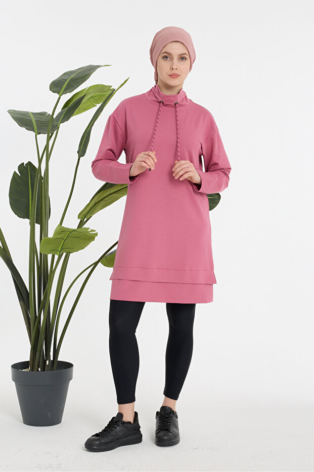 Women's Daily Oversize High-Necked Hijab Sweat Tunic