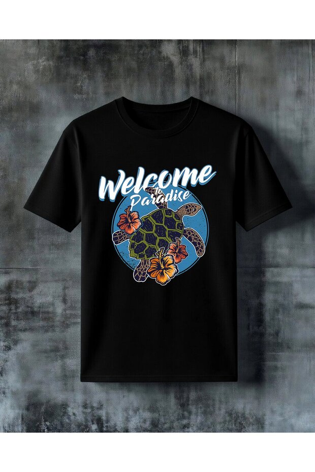 Welcome Paradise Kaplumbaga Printed Oversize T-Shirt