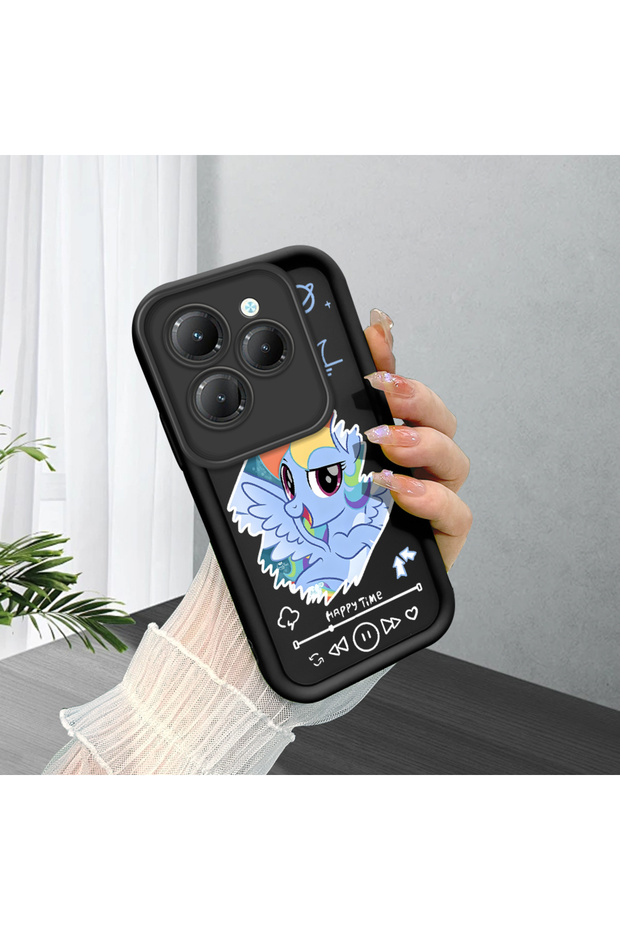Infinix Hot 40/40 Pro Compatible Black Silicone Case with Shockproof Camera Protection