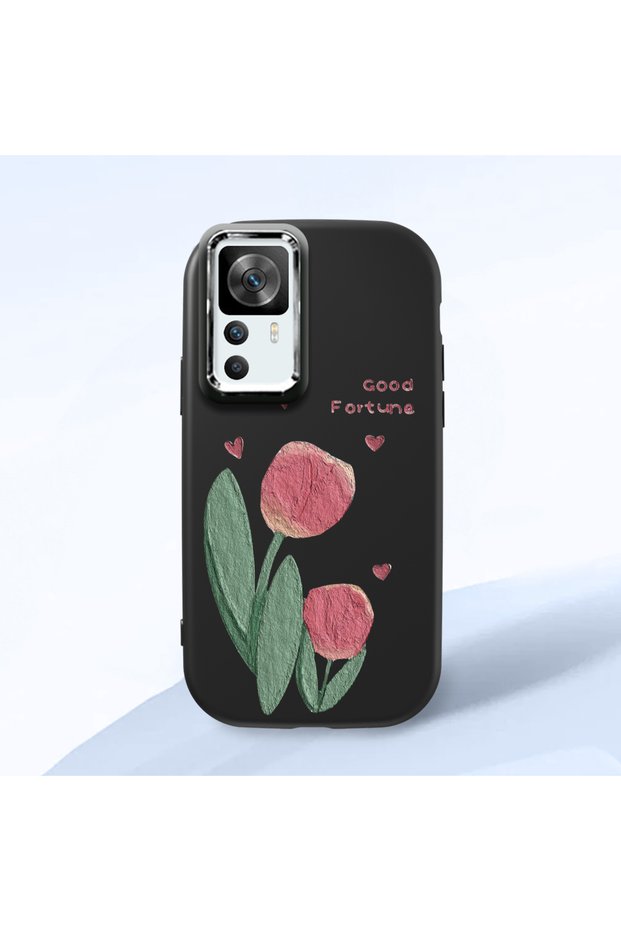 Redmi K50 Ultra Compatible Black Silicone Case with Shock-Absorbing Camera Protections