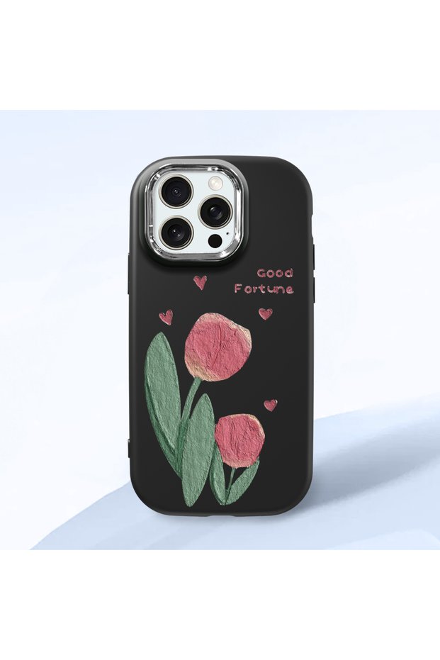 Black Silicone Case Compatible with iPhone 15 Pro Max with Shock-Absorbing Camera Protections