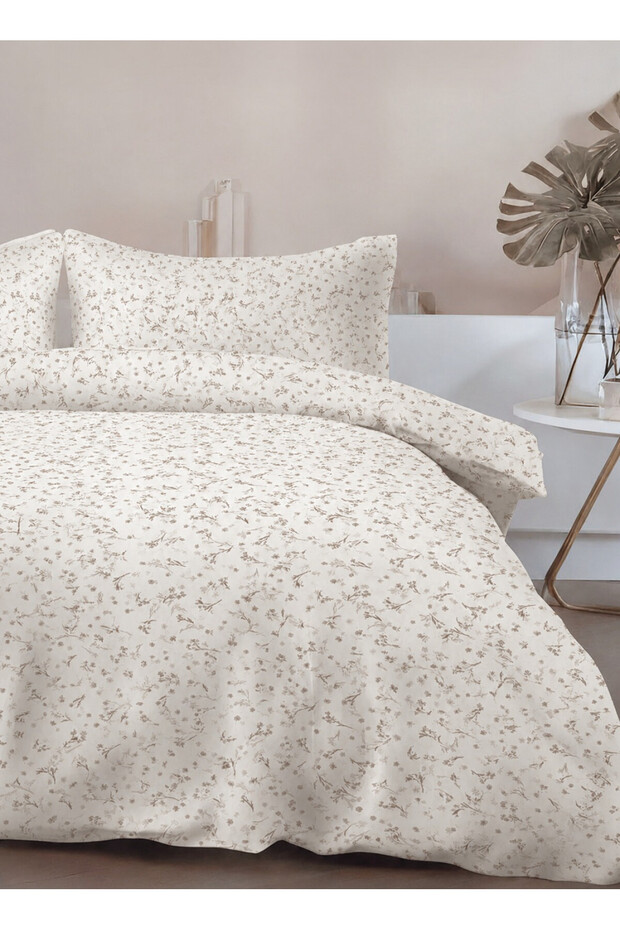 Lumbeck Double 100% Cotton Duvet Cover Set - Mink
