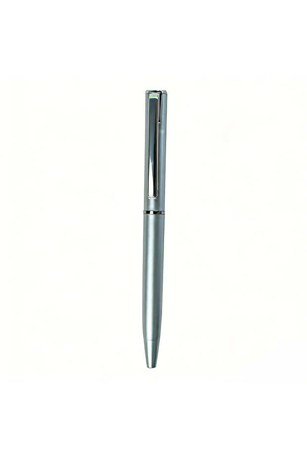 Silvery Mini Lightweight Plastic Ballpoint Pen, Twist Mechanism, Smooth Writing, Pocket Size, Portab