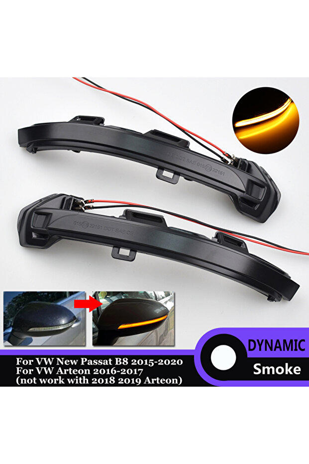 إشارة انعطاف LED ديناميكية مدخنة اللون لسيارة فولكس فاجن جولف MK8 VIII GTI R 8 مع مؤشر مرآة ضوئي S