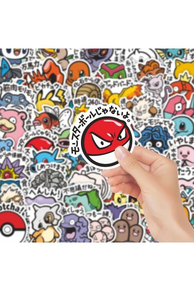 Bandai 56pcs 56PCS Cute Anime Pokemon Stickers Cartoon Pikachu Sealing Decoration DIY Laptop Decals