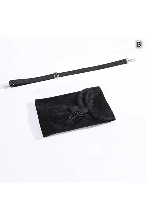 B Black Neck Pillow With Fillable Clothing Storage Bag U-Shaped Pillowcase Crystal Fleece Neck Pillo