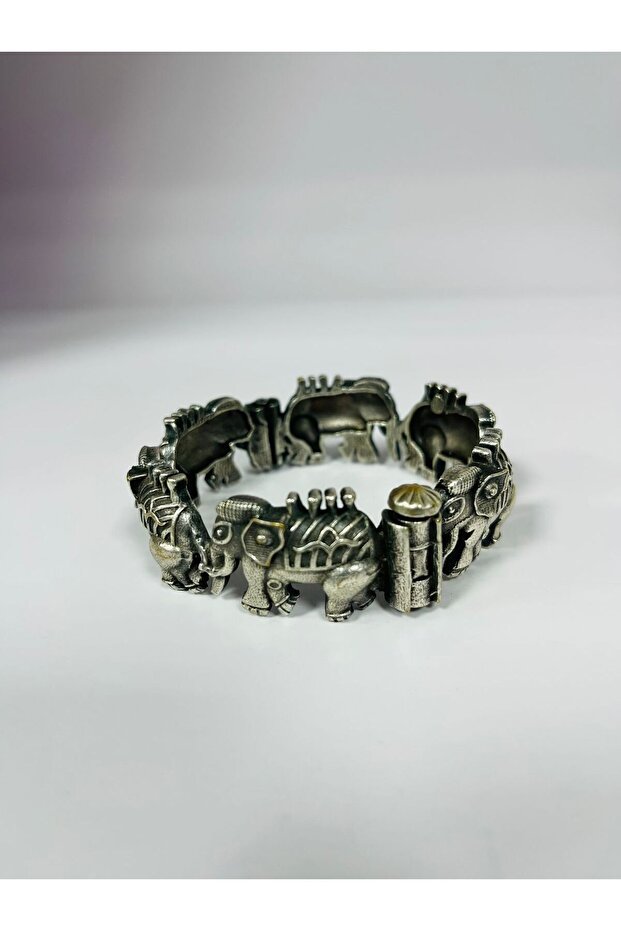 Oxidized Silver Elephant Kada/Bangle.