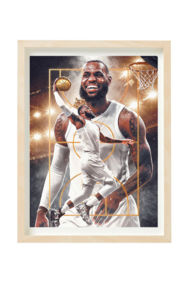 LeBron James Basketball Poster with Frame 30x40cm