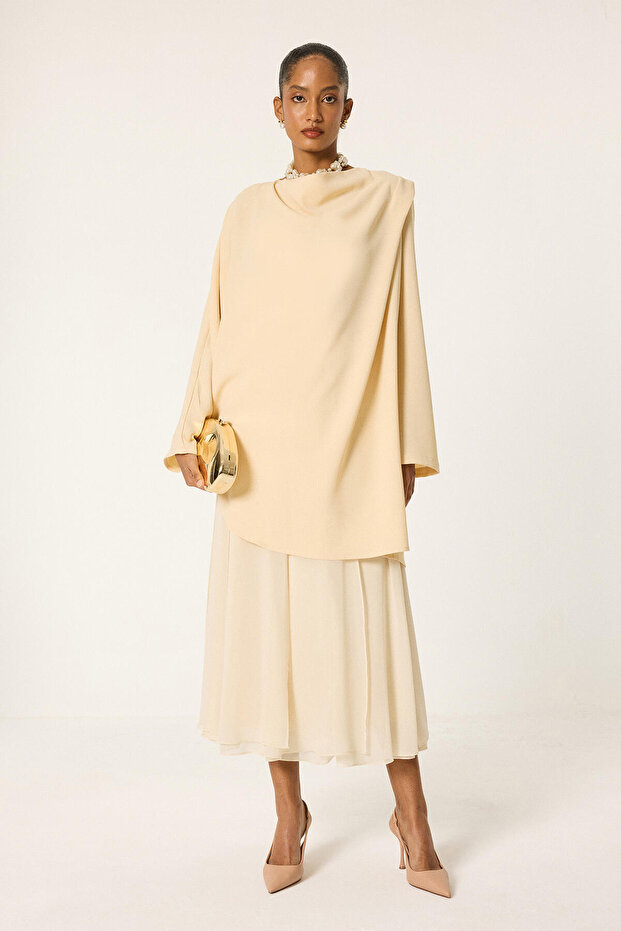 Draped Crepe Tunic