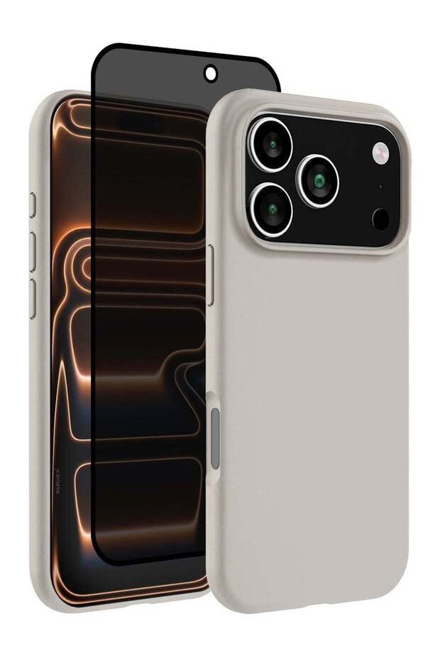 2Packs Liquid Silicone Protective Phone Case for iPhone 17 Pro Max, Soft Anti-Scratch Microfiber Lining Utra Slim Drop Protection Phone Cover with Privacy Screen Protector