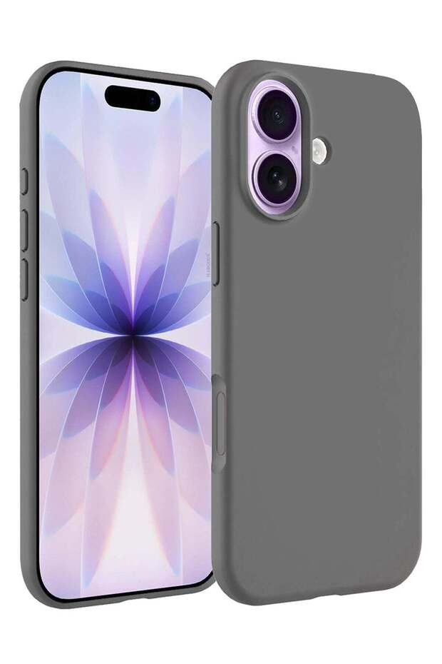 Silicone Protective Phone Case for iPhone 17 - Soft Anti-Scratch Microfiber Lining Ultra Slim Drop Protection Phone Cover - Dark Grey-1