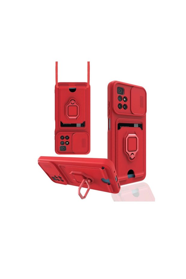 Xiaomi Redmi 10 2022 Case Zuma with Business Card and Ring Silicone - Red