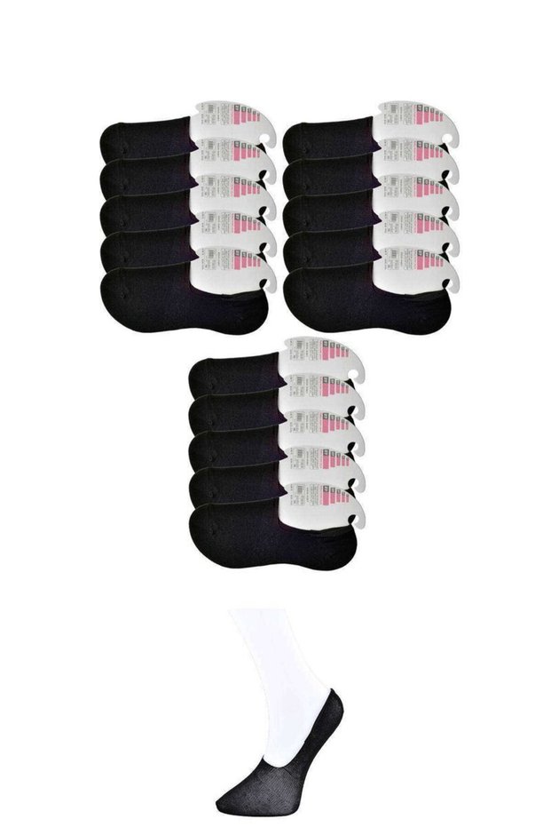 Glb-Stl41414 Black Women's Ballerina Socks 15 Pairs
