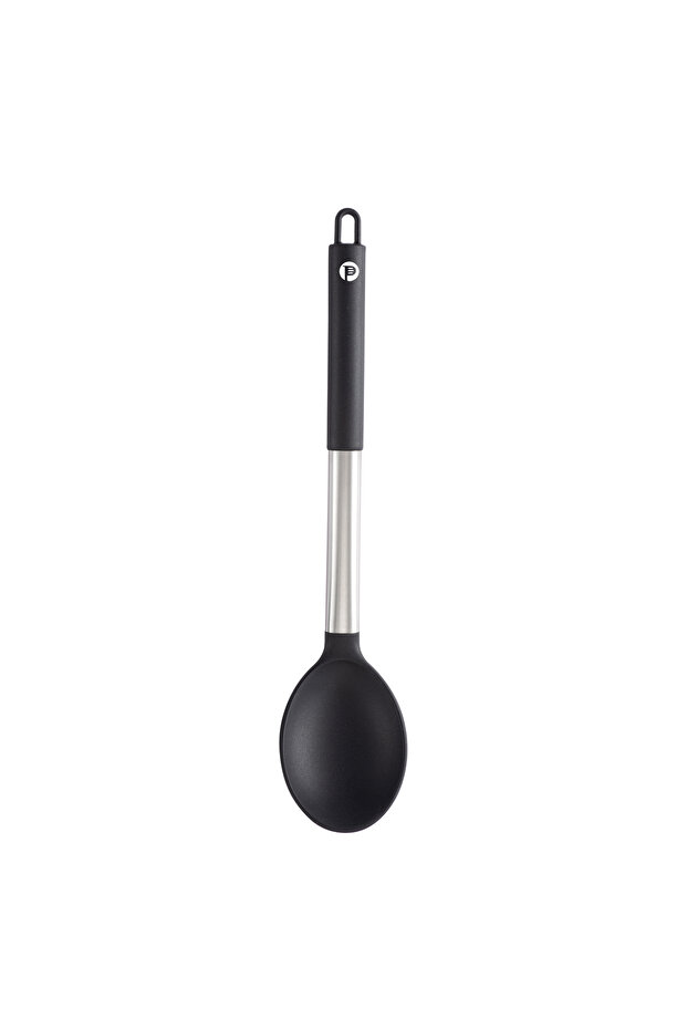 Solid Spoon Silicon With Stainless Steel Han