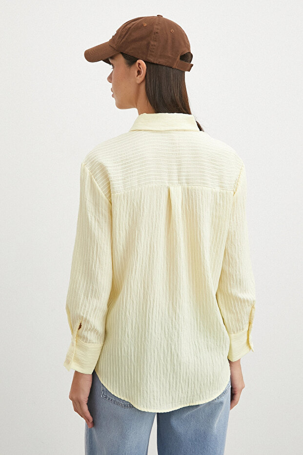 Striped Patterned Shirt Yellow - 6