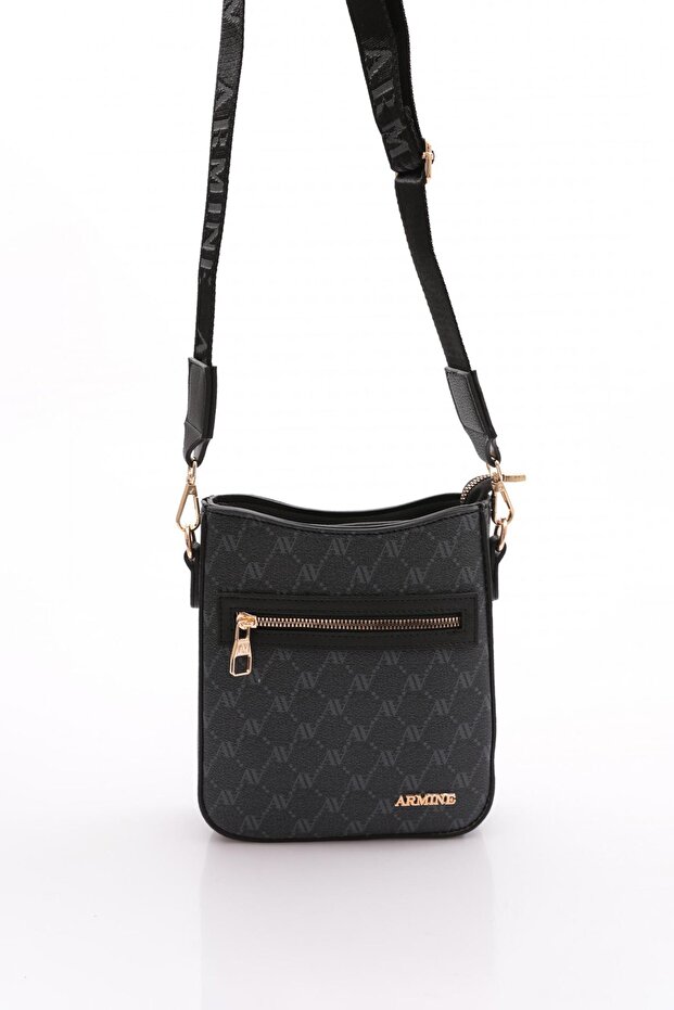 Modern Stylish Dotted Shoulder Bag Women's Convenient Bag Black