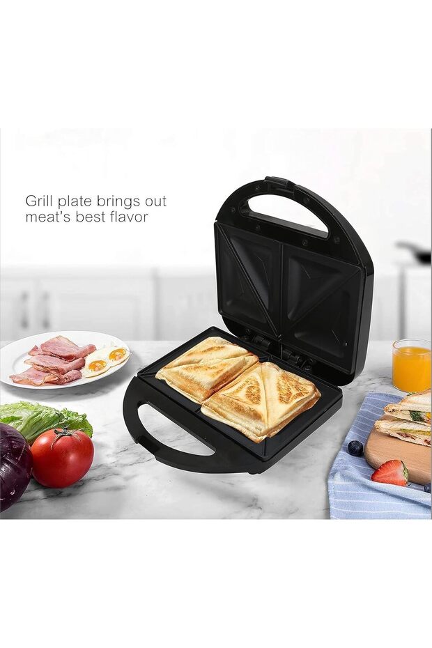Grill Sandwich Maker | JAPAN | 800 Watt, Cool Touch Handle, Non-Stick Plates, Auto Temp Control -ME-SW1005W2