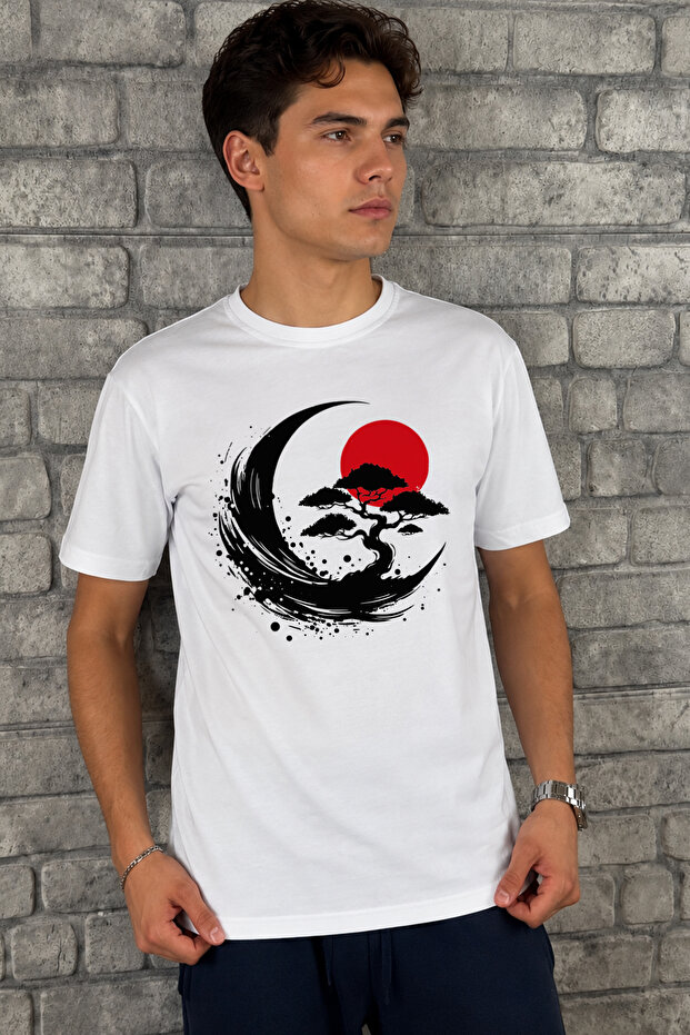 Japanese Bonsai Design Printed Premium T-Shirt | Special Gift Includes