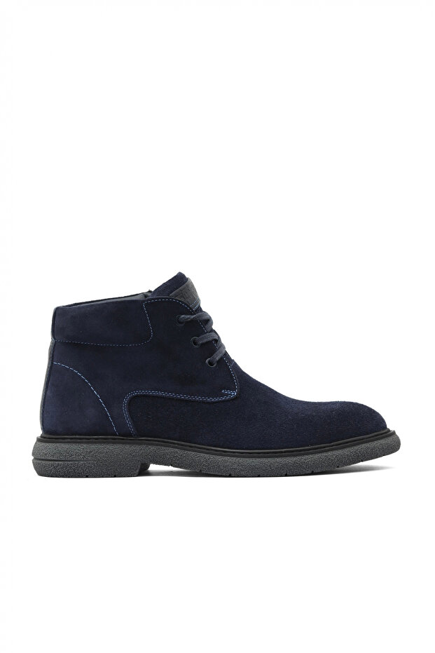 Navy Blue Suede Men's Boots