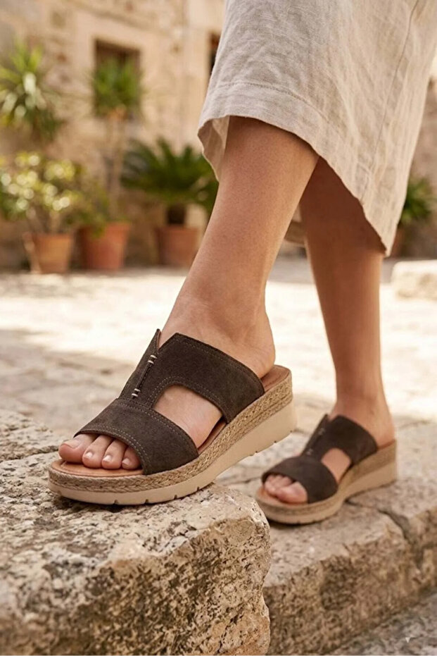 Genuine Leather Nubuck Special Design for Heel Spurs, Daily Comfortable Women's Slippers