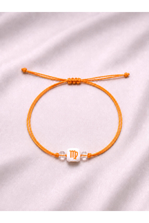 Virgo Zodiac Orange Rope Adjustable Minimal Zodiac Bracelet