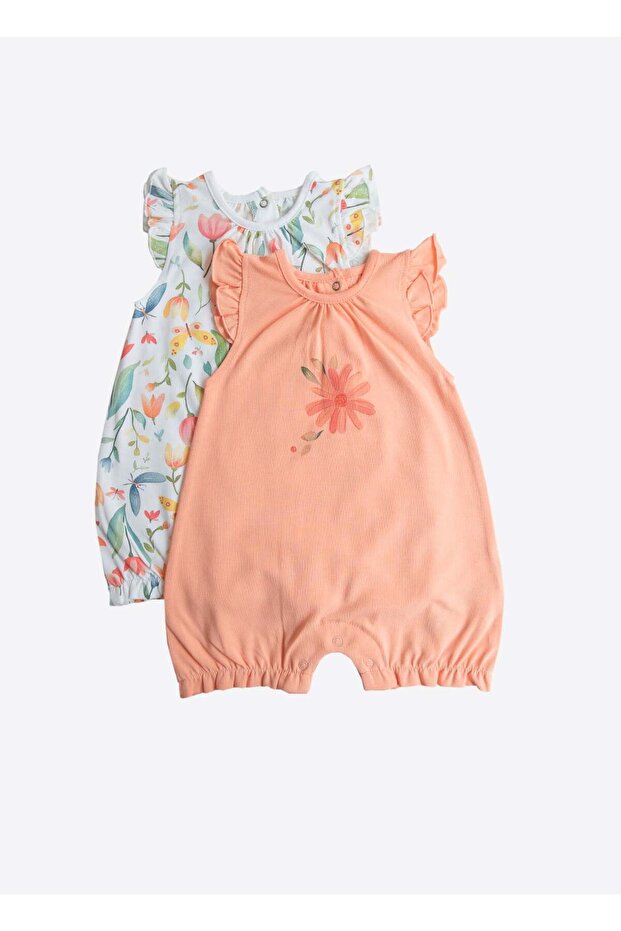 Organic Bloomie 2-Piece Shorts Jumpsuit Orange