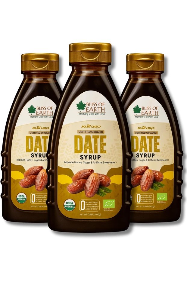Certified Organic Date Syrup, 3x400g | Pure Natural Sweetener | Vegan & Clean Label