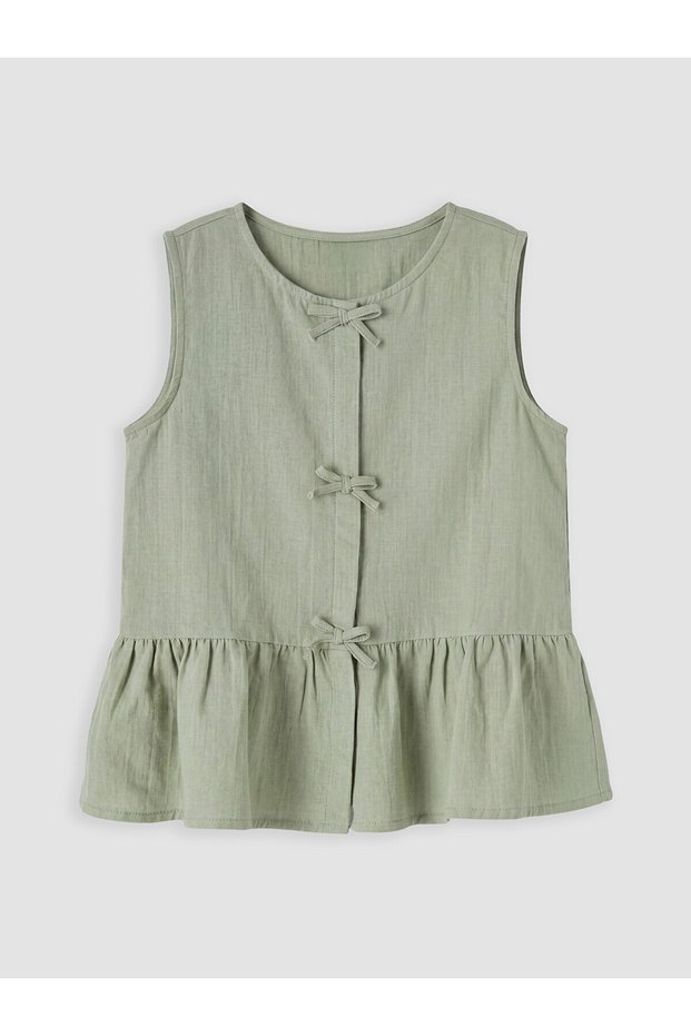 Vizyon New Season Girls' Shirt with Bow and Ruffle Detail
