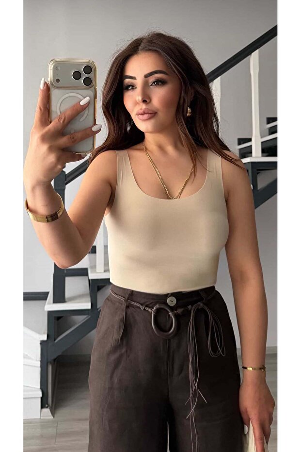 Stone Laser Cut Cotton Undershirt
