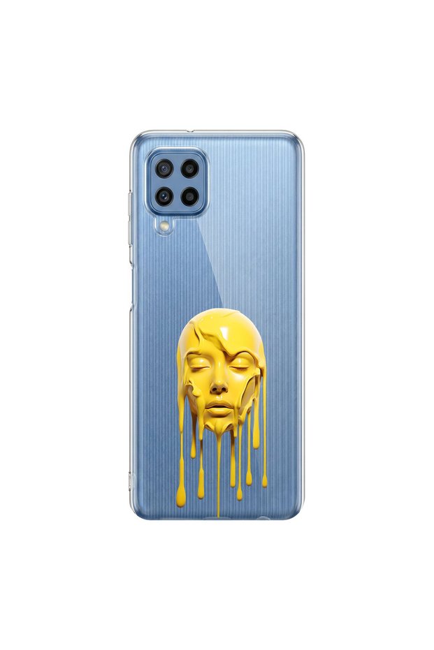 Samsung Galaxy M22 Compatible Aesthetic Face 5 Design Transparent Case