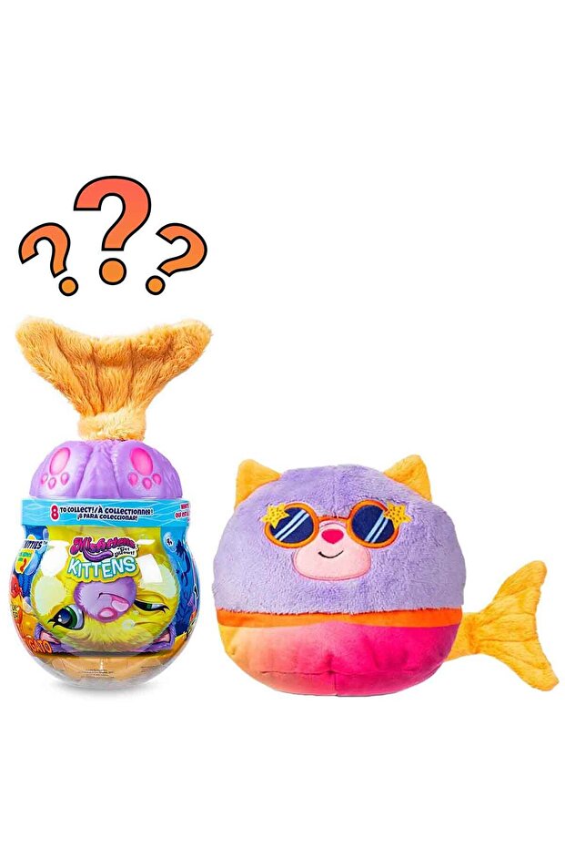 Kittens Merkitties Surprise Plush S2 - غطاء أرجواني - ذيل برتقالي