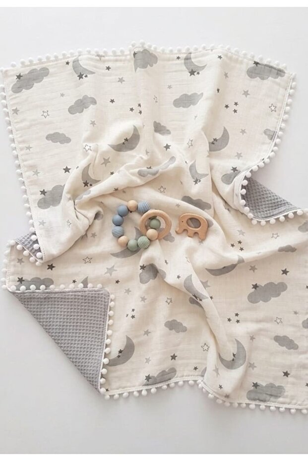 Muslin Baby Blanket Children's Blanket Swaddle Stroller Double-Sided Blanket 80X100