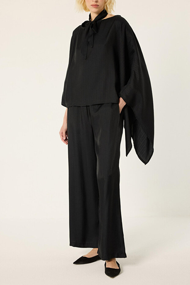 Bat Sleeve Blouse Pants Set