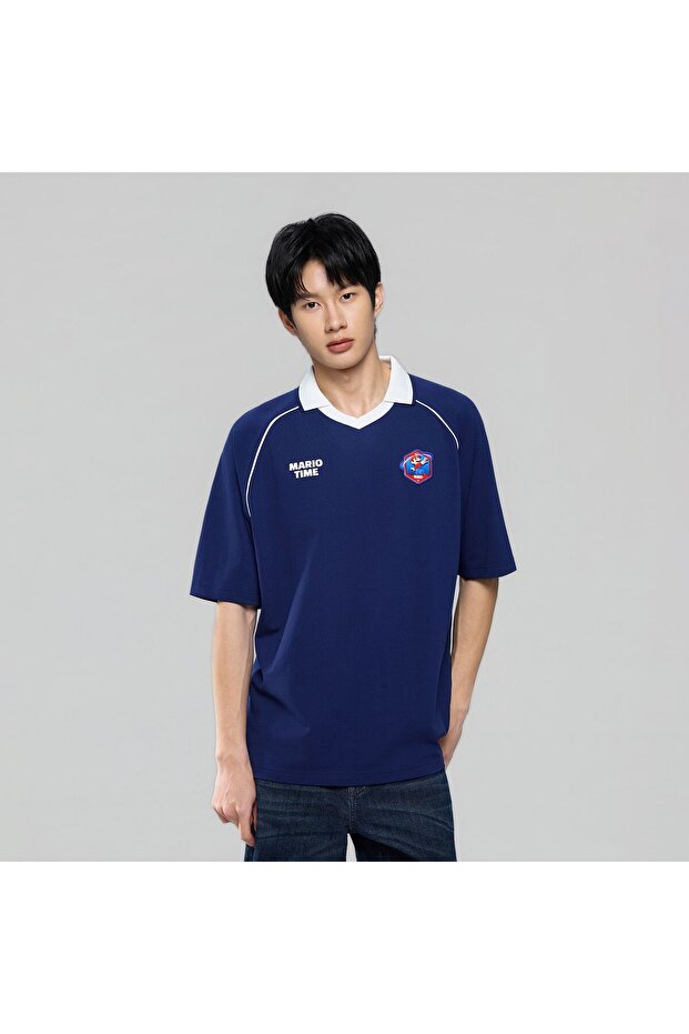 Men Relaxed Mario Raglan Cotton Polo