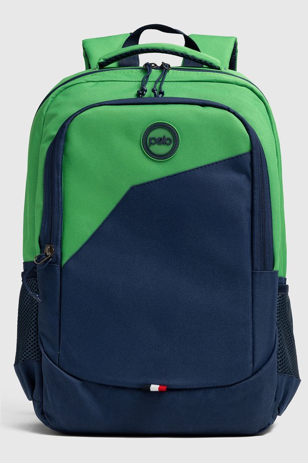 Vigo Orthopedic Backpack Green Navy Blue - Middle School, High School and Daily School Bag 13 Lt