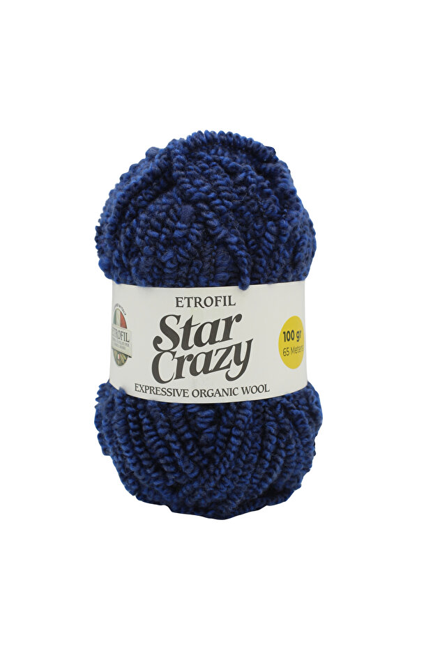 Star Crazy Knitting Yarn Navy Blue 30% Organic Merino Wool 65% Acrylic 5% Polyester 100g 350m (Mu245)
