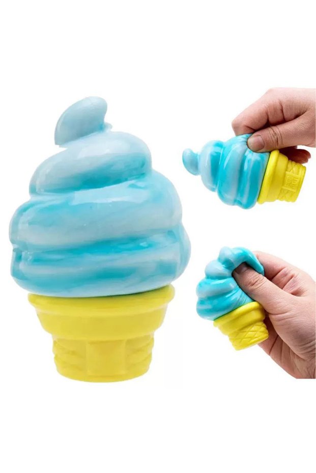 Ice Cream Cone - Sensory Squeeze Toy-Blue