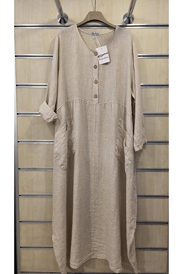 Italian Linen Dress Robadan Cut