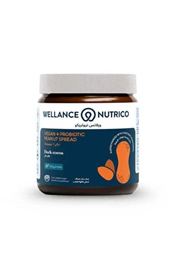 Zero Added Sugar Vegan Probiotic Peanut Spread Dark Cocoa flavor High Protein Healthy Peanut Butter