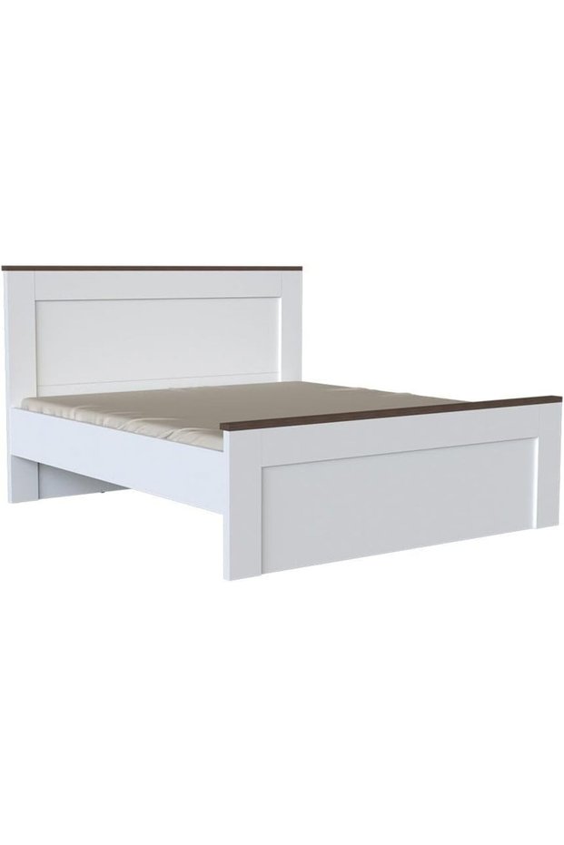 Pera 160 X 200 Queen Bed | Modern Design Wooden Queen Bed Frame Furniture | Comfortable Bed (Mattress Not Included) L214.8xW168xH120cm - White/Light Oak