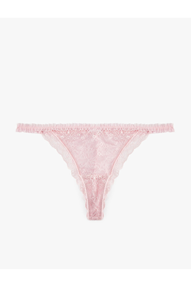 Lace Ruffle Detailed Brazilian Panties