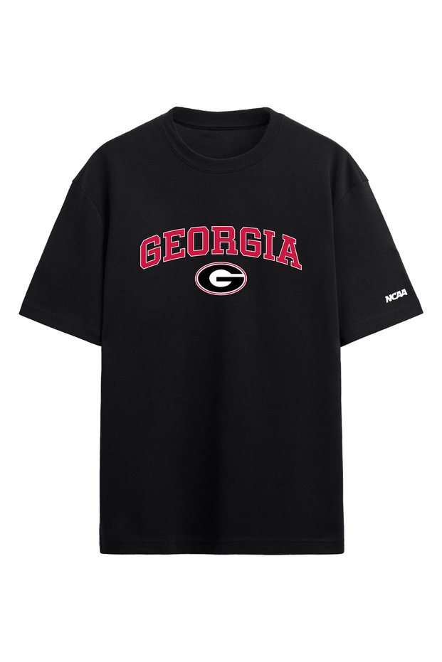 Georgia Bulldogs Ncaa College American Football Black Oversize T-Shirt