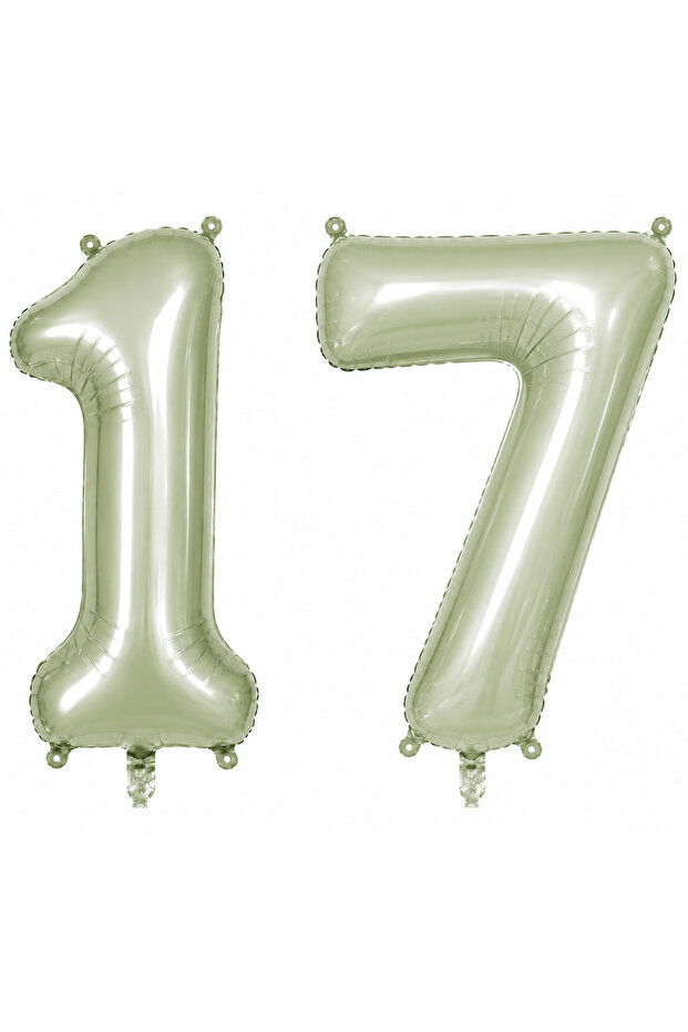 17 Number Foil Balloons Green Color (76 cm)