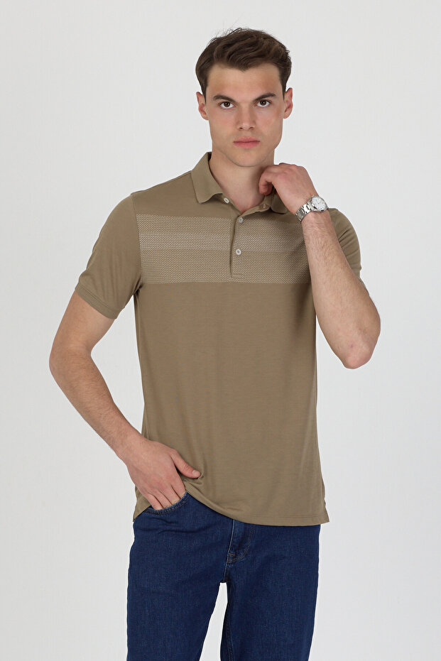 Polo Collar Cotton Pocketless Short Sleeve T-Shirt